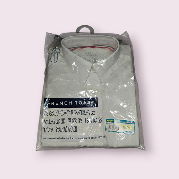 Boys' French Toast Short Sleeve Shirt, Size 5, White New - Picture 1 of 8